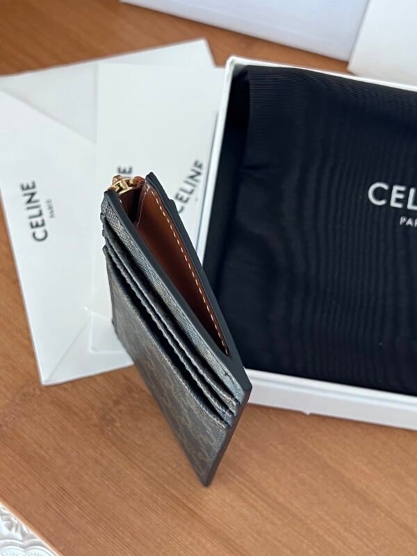 Logo print zip card holder