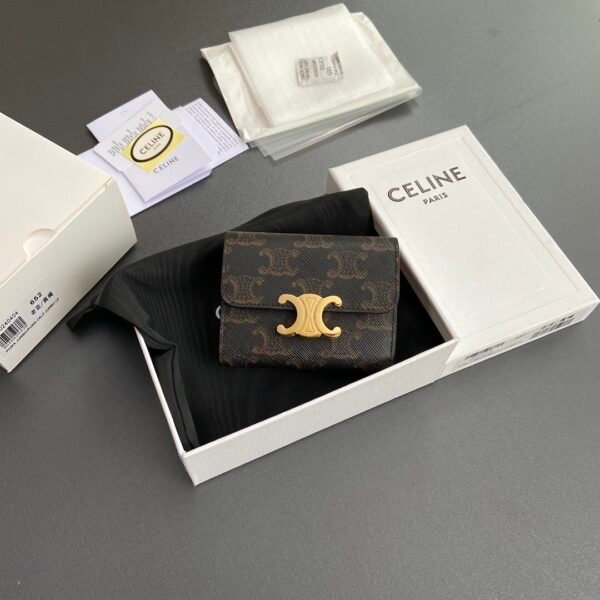 COMPACT WALLET WITH COIN TRIOMPHE IN TRIOMPHE CANVAS
