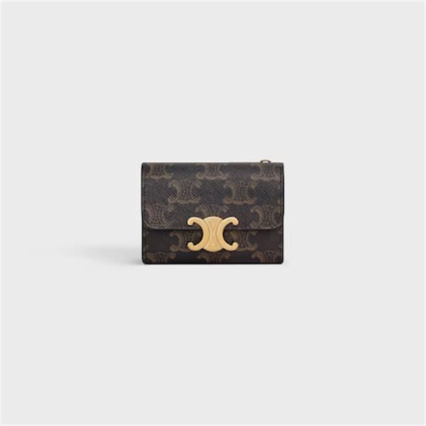 COMPACT WALLET WITH COIN TRIOMPHE IN TRIOMPHE CANVAS