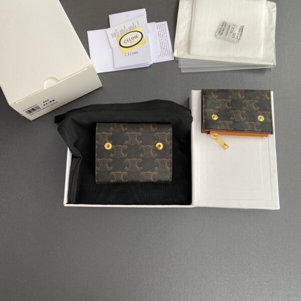 COMPACT WALLET WITH COIN TRIOMPHE IN TRIOMPHE CANVAS