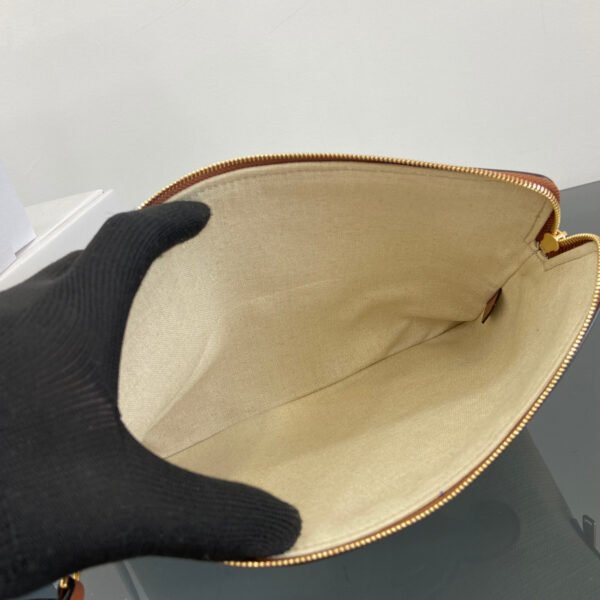 SMALL POUCH WITH STRAP CUIR TRIOMPHE IN TEXTILE AND CALFSKIN