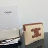 SMALL POUCH WITH STRAP CUIR TRIOMPHE IN TEXTILE AND CALFSKIN