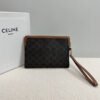 SMALL POUCH WITH STRAP CUIR TRIOMPHE IN TRIOMPHE CANVAS WITH CELINE PRINT