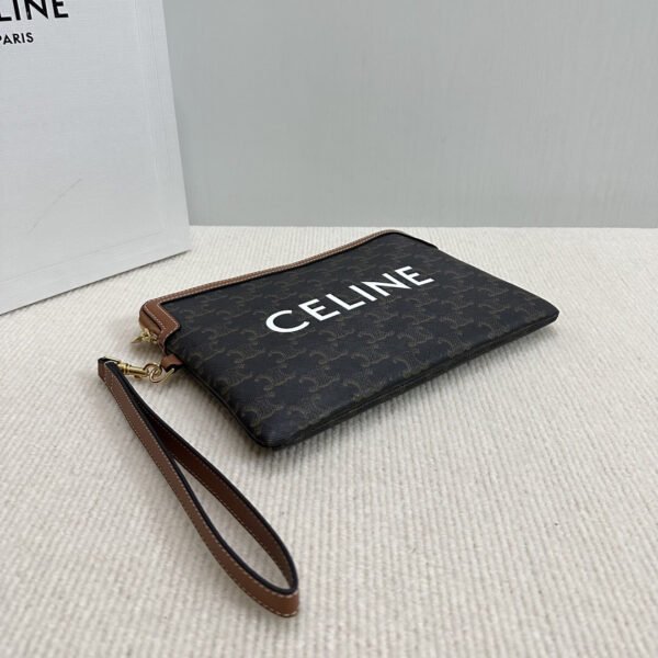 SMALL POUCH WITH STRAP CUIR TRIOMPHE IN TRIOMPHE CANVAS WITH CELINE PRINT