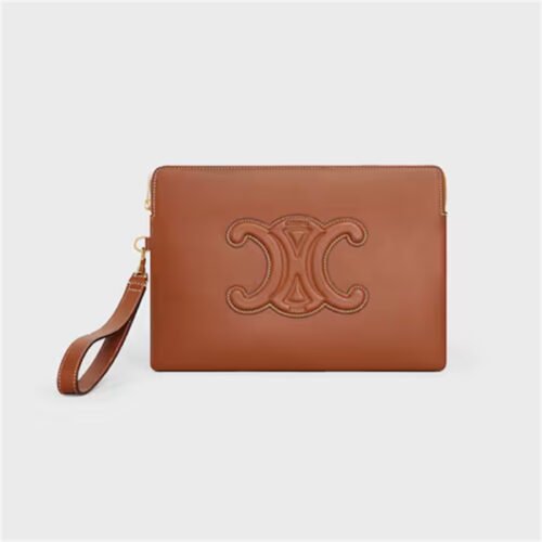SMALL POUCH WITH STRAP CUIR TRIOMPHE IN SMOOTH CALFSKIN