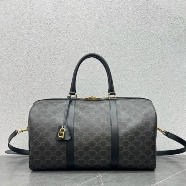 MEDIUM TRAVEL BAG IN TRIOMPHE CANVAS AND CALFSKIN