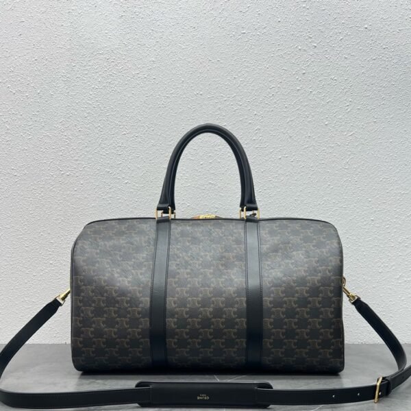 MEDIUM TRAVEL BAG IN TRIOMPHE CANVAS AND CALFSKIN