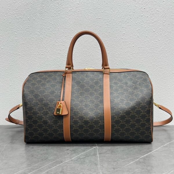 LARGE TRAVEL BAG IN TRIOMPHE CANVAS AND CALFSKIN