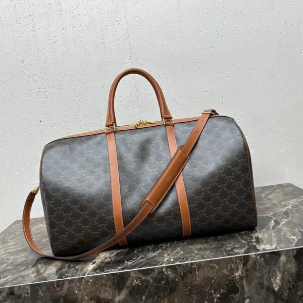 LARGE TRAVEL BAG IN TRIOMPHE CANVAS AND CALFSKIN