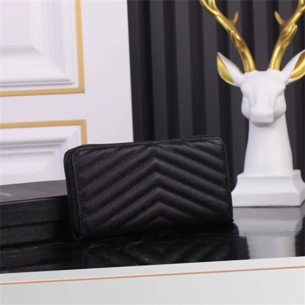 CASSANDRE MATELASSÉ ZIP AROUND WALLET IN GRAIN DE POUDRE LEATHER