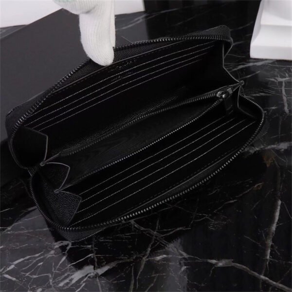 CASSANDRE MATELASSÉ ZIP AROUND WALLET IN GRAIN DE POUDRE LEATHER