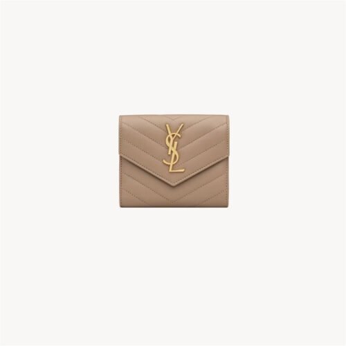 CASSANDRE MATELASSÉ COMPACT TRI-FOLD WALLET IN LAMBSKIN