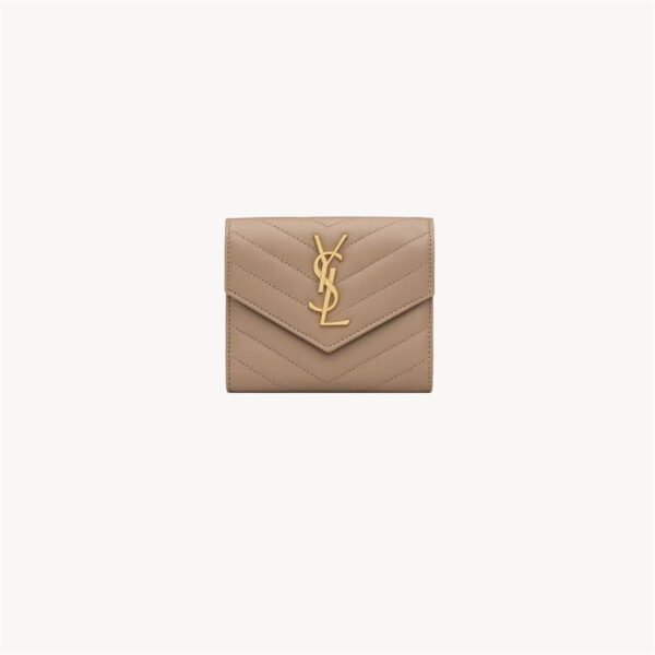 CASSANDRE MATELASSÉ COMPACT TRI-FOLD WALLET IN LAMBSKIN