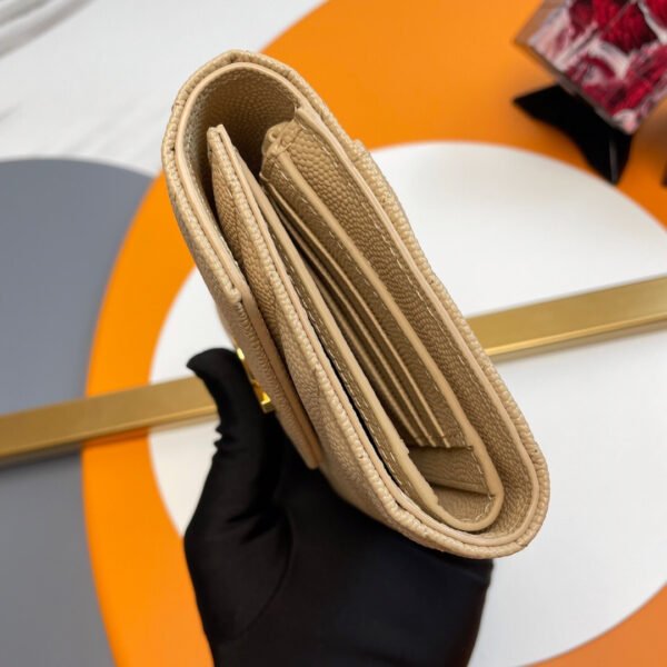 CASSANDRE MATELASSÉ COMPACT TRI-FOLD WALLET IN LAMBSKIN