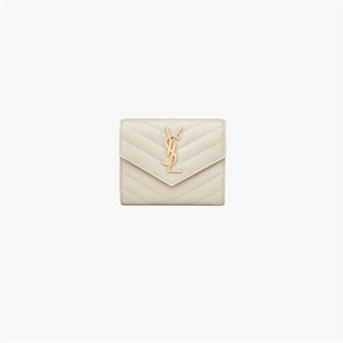 CASSANDRE MATELASSÉ COMPACT TRI-FOLD WALLET IN LAMBSKIN