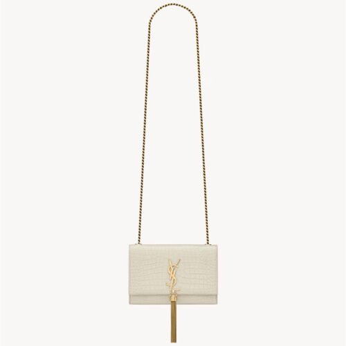 KATE SMALL TASSEL IN CROCODILE-EMBOSSED LEATHER