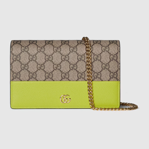 GG MARMONT BI-COLOR WALLET ON CHAIN