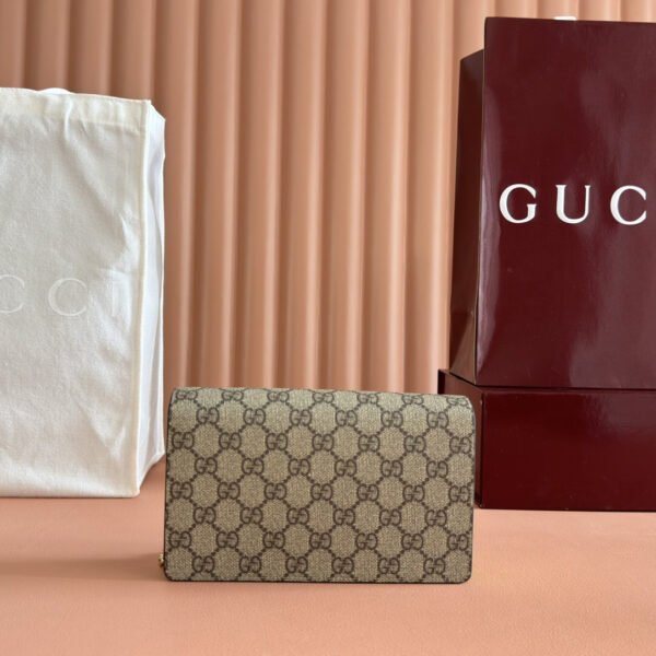 GG MARMONT BI-COLOR WALLET ON CHAIN