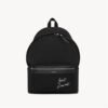 SAINT LAURENT EMBROIDERED CITY BACKPACK IN CANVAS