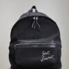 SAINT LAURENT EMBROIDERED CITY BACKPACK IN CANVAS