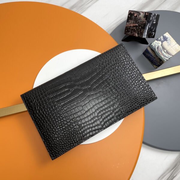 UPTOWN POUCH IN CROCODILE-EMBOSSED SHINY LEATHER