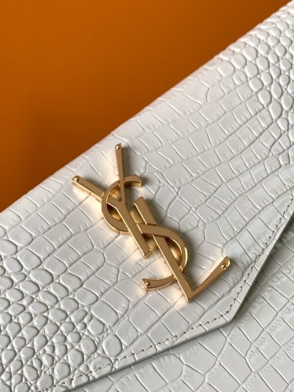 UPTOWN POUCH IN CROCODILE-EMBOSSED SHINY LEATHER