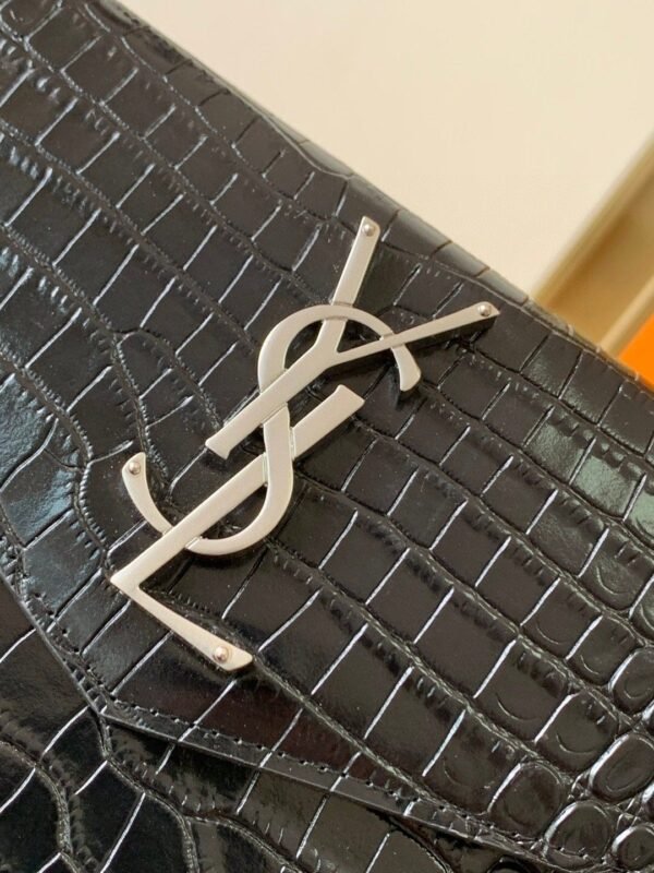UPTOWN POUCH IN CROCODILE-EMBOSSED SHINY LEATHER