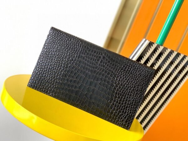 UPTOWN POUCH IN CROCODILE-EMBOSSED SHINY LEATHER