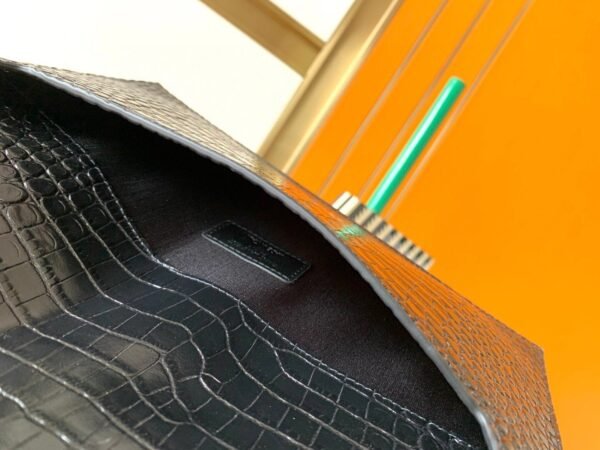 UPTOWN POUCH IN CROCODILE-EMBOSSED SHINY LEATHER