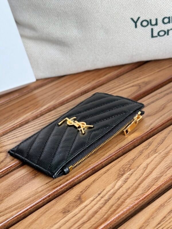 CASSANDRE MATELASSÉ FRAGMENTS CARD CASE IN GRAIN DE POUDRE LEATHER