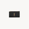 CASSANDRE MATELASSÉ FRAGMENTS CARD CASE IN GRAIN DE POUDRE LEATHER