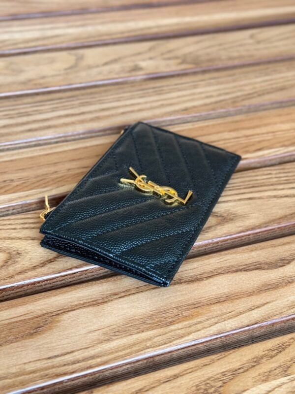CASSANDRE MATELASSÉ FRAGMENTS CARD CASE IN GRAIN DE POUDRE LEATHER