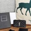 CASSANDRE MATELASSÉ FRAGMENTS CARD CASE IN GRAIN DE POUDRE LEATHER