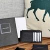 CASSANDRE MATELASSÉ FRAGMENTS CARD CASE IN GRAIN DE POUDRE LEATHER