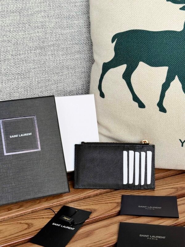 CASSANDRE MATELASSÉ FRAGMENTS CARD CASE IN GRAIN DE POUDRE LEATHER