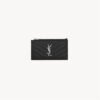 CASSANDRE MATELASSÉ FRAGMENTS CARD CASE IN GRAIN DE POUDRE LEATHER