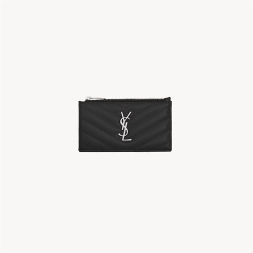 CASSANDRE MATELASSÉ FRAGMENTS CARD CASE IN GRAIN DE POUDRE LEATHER