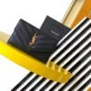 CASSANDRE MATELASSÉ FRAGMENTS FLAP CARD CASE IN GRAIN DE POUDRE LEATHER
