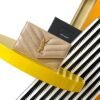CASSANDRE MATELASSÉ FRAGMENTS FLAP CARD CASE IN GRAIN DE POUDRE LEATHER