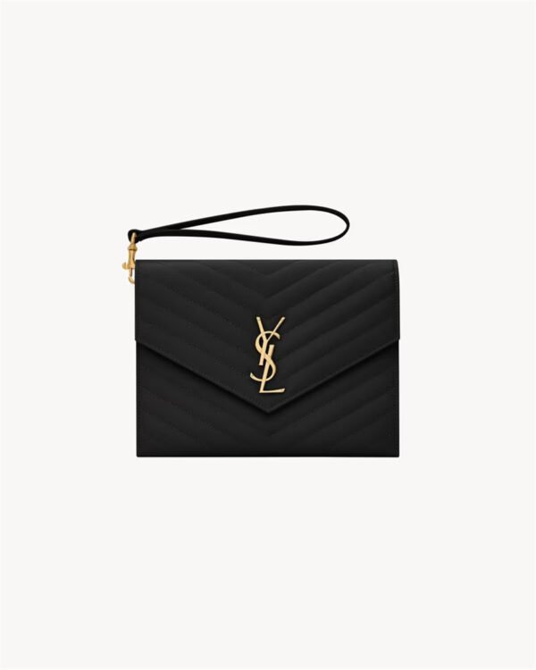 CASSANDRE MATELASSÉ FLAP POUCH IN GRAIN DE POUDRE LEATHER
