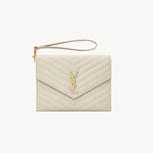 CASSANDRE MATELASSÉ FLAP POUCH IN GRAIN DE POUDRE LEATHER