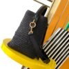 LE 37 IN WOVEN RAFFIA AND VEGETABLE-TANNED LEATHER