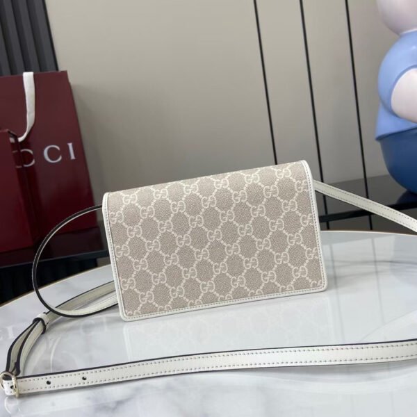 GG EMBLEM WALLET WITH LEATHER STRAP
