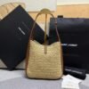 LE 5 À 7 SUPPLE SMALL IN RAFFIA AND LEATHER