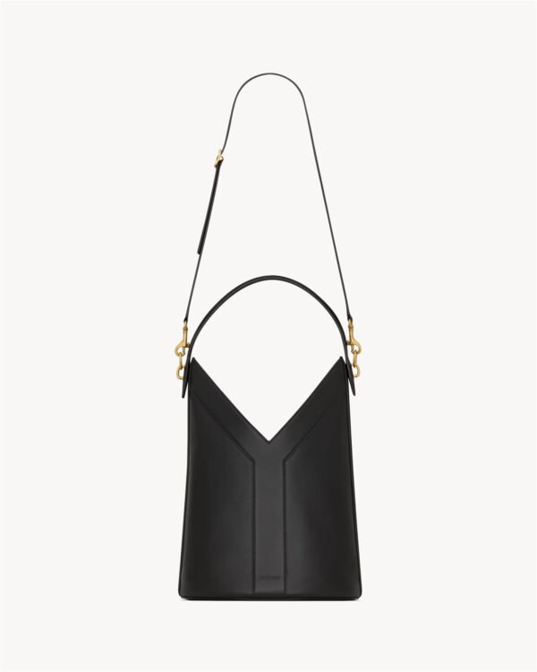 Y TOP-HANDLE BUCKET IN LEATHER