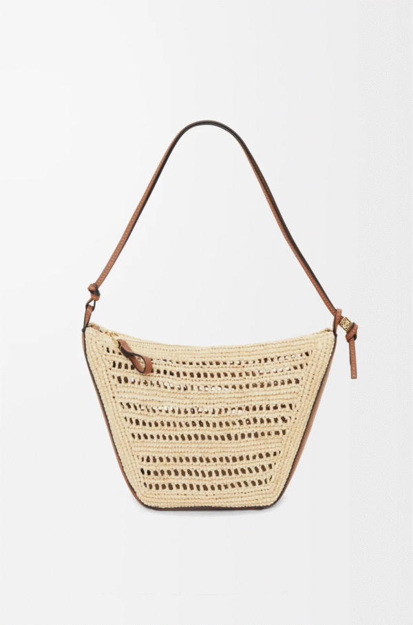 Mini Hammock Hobo in raffia and calfskin