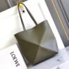 Medium Puzzle Fold tote in shiny calfskin