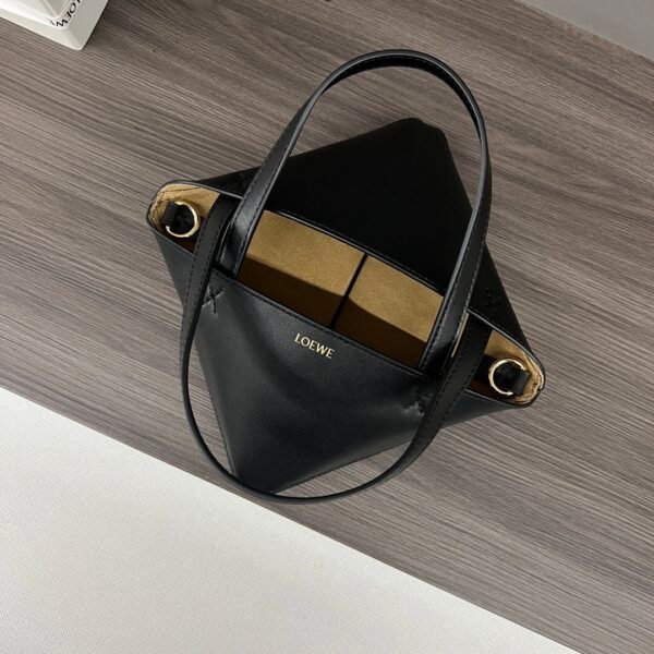 Mini Puzzle Fold tote in shiny calfskin