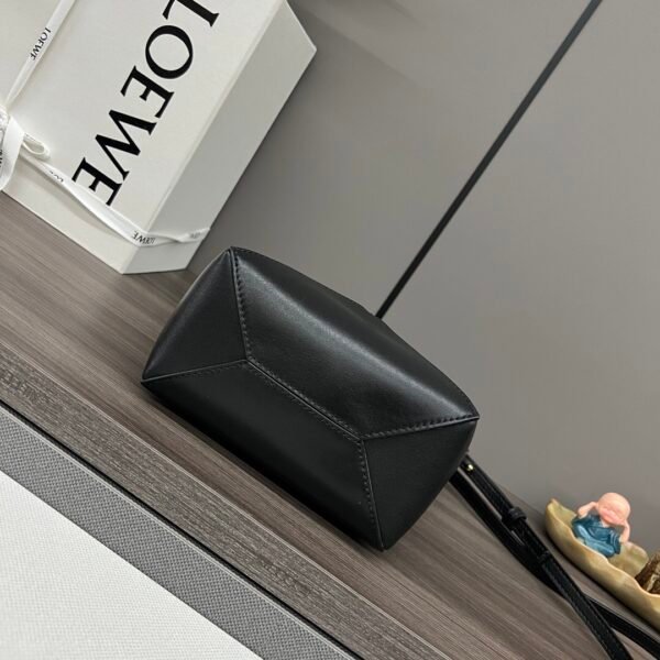 Mini Puzzle Fold tote in shiny calfskin