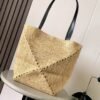 Medium Puzzle Fold tote in raffia